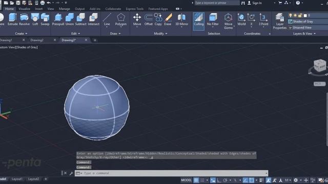 83 Sphere&Pyramid AUTODESK AUTOCAD 3D DRAWING TECHNIQUES смотреть онлайн