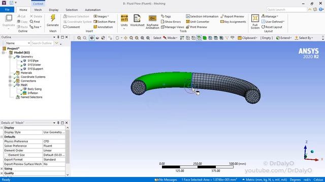 ANSYS 2020 Tutorial: 2-Way FSI of a Pipe Bend смотреть онлайн