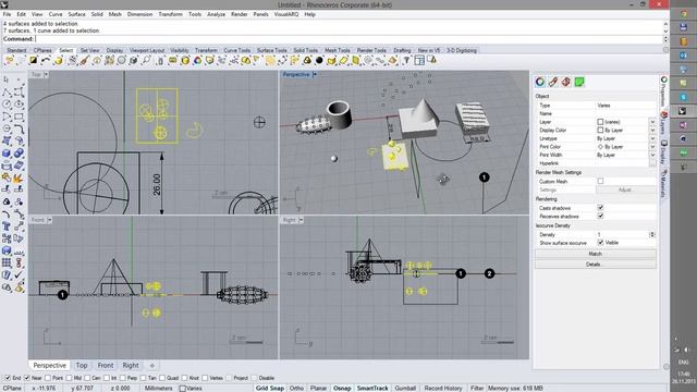 Урок 3 1 Rhinoceros Selection commands смотреть онлайн