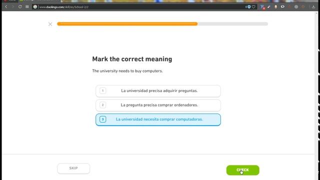 Прохождение (изучение) испанского языка через английский на сайте Duolingo.com смотреть онлайн