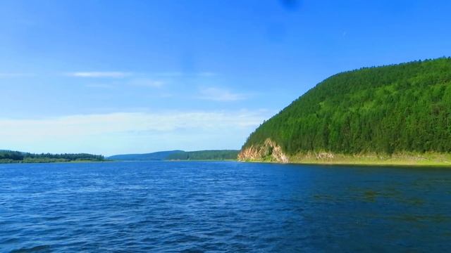 Река Лена - Устье реки Чуя. Красивые скалы (близ с.Чуя, Мамско-Чуйский район, Иркутская область). смотреть онлайн