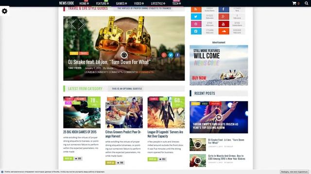 Newscode-WordPress Review Magazine News Theme смотреть онлайн