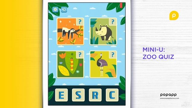 iPad game for kids - Mini-U: ZOO Quiz - let your child practice alphabet and learn the letters! смотреть онлайн