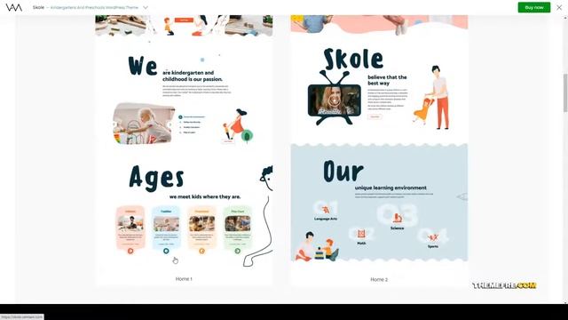 Skole - Kindergarten WordPress kids child care Build Website смотреть онлайн