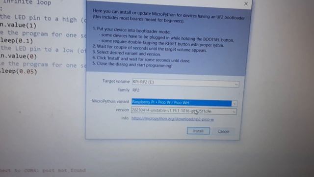How to blink onboard LED on Raspberry Pi Pico W using Thonny IDE in Windows смотреть онлайн