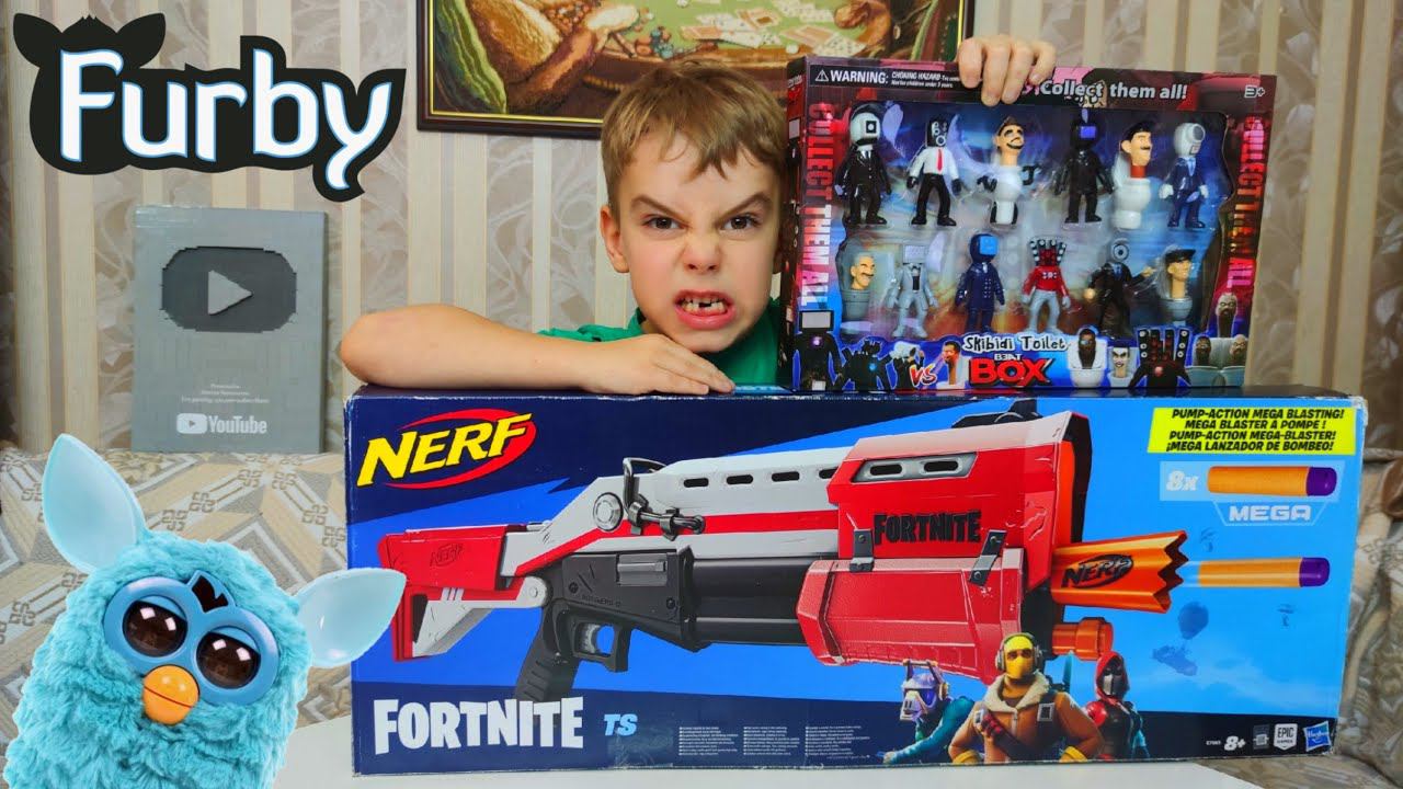 ГЛЮЧНЫЙ ФЁРБИ ОХОТИТСЯ НА МЕНЯ/Нёрф дробовик Фортнайт против Фёрби и Скибиди Туалетов смотреть онлайн