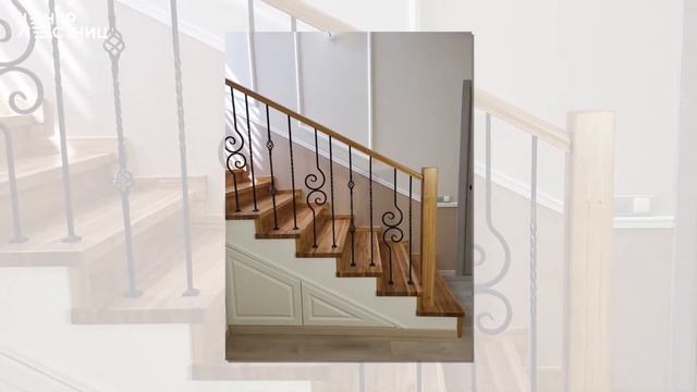 Дубовая лестница с коваными ограждениями 2 смотреть онлайн