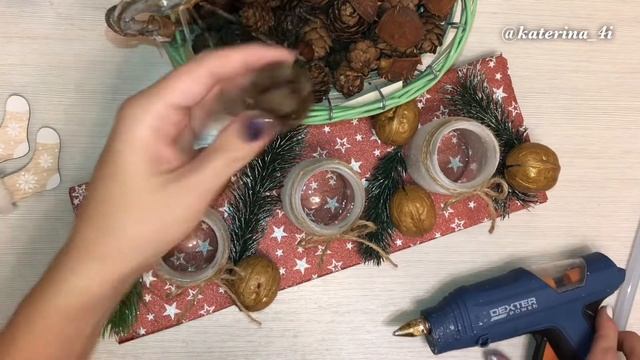Новогодний подсвечник | новогодняя композиция - подсвечник своими руками | DIY Christmas candlestic смотреть онлайн
