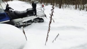 Снегоход тайга # с двигателем буран. Что же сломалось в  лесу?