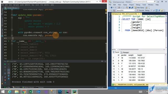สอนไพธอน Python 3 + MS SQL Server: การแก้ไขและลบข้อมูลในตาราง (UPDATE, DELETE) смотреть онлайн