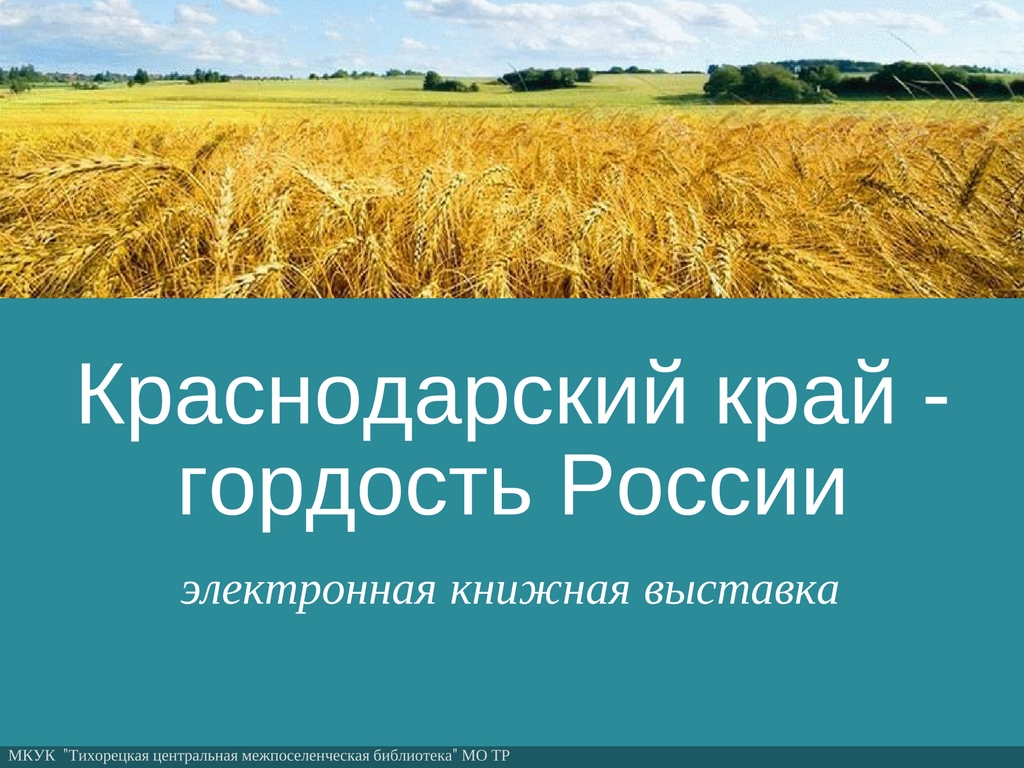 Электронная книжная выставка «Краснодарский край – гордость России»