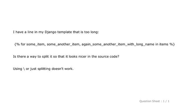 Django : How to split long line in Django template? смотреть онлайн