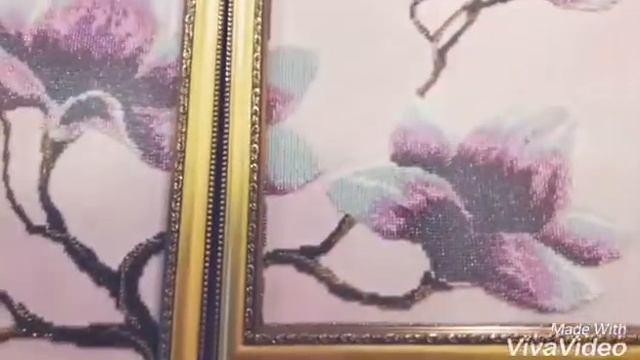 Вышивка бисером . Моя первая работа. "КрасоткА-МАГНОЛИЯ" смотреть онлайн