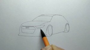 How to draw an AUDI RS6 C8 2020 / drawing audi rs 6 avant 2019 car