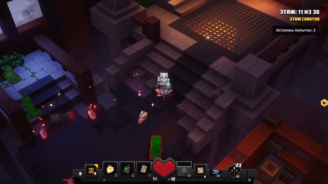 Прохождение 1-22 этажей башни | Minecraft Dungeons смотреть онлайн