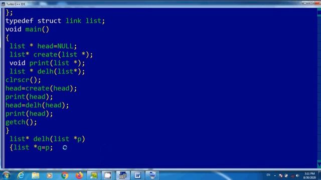 Deleting First node in linked list in C смотреть онлайн