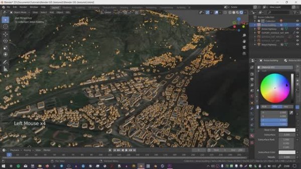 Blender OSM - бесплатный плагин. Часть 2 - текстурируем здания