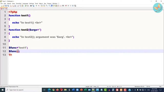 Variable functions in PHP смотреть онлайн