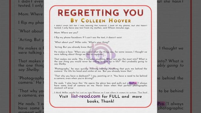 Regretting You by Colleen Hoover | Free Full audiobook by list-read смотреть онлайн
