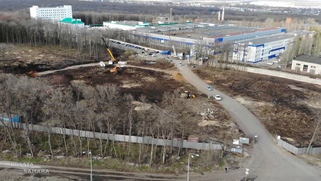 Площадка под строительство здания ГИБДД / вырубка деревьев / город Самара / Russia смотреть онлайн