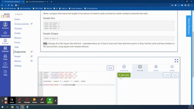 Extra Help 2.3 Code Practice Question 2 смотреть онлайн