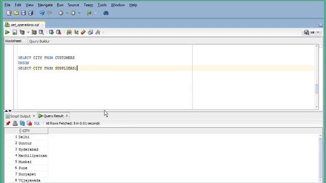 SQL 19 - Set Operators смотреть онлайн