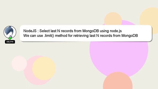 NodeJS : Select last N records from MongoDB using node.js смотреть онлайн