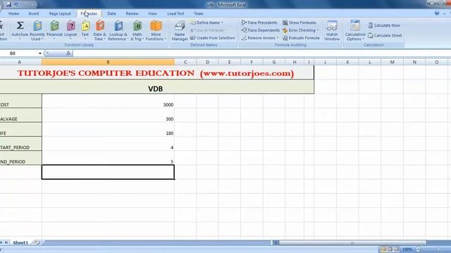 VDB In Microsoft Excel - 2007 Tamil смотреть онлайн