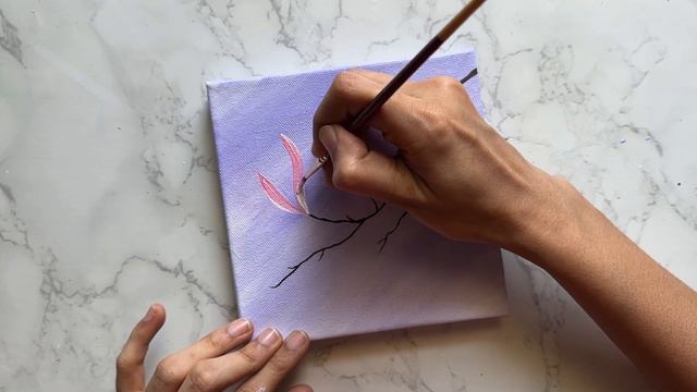 Magnolia Flower Painting | Acrylic Painting for Beginners | Flower Acrylic Painting Tutorial смотреть онлайн