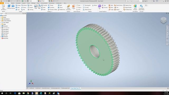 Inventor 2021Tutorial, How to create a Spur Gear using Design Accelerator that functions. смотреть онлайн