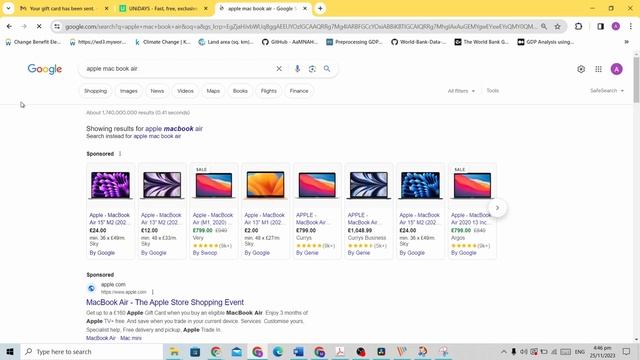 Buy On Discount Apple MacBook Air 13-inch(M2 Chip) Student UniDays, Gift Card+Discount:Save £260, U