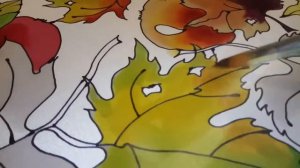 Этапы росписи шелка.#батик #платок #мкдляначинающих #рисуюкаждыйдень #осень #художник