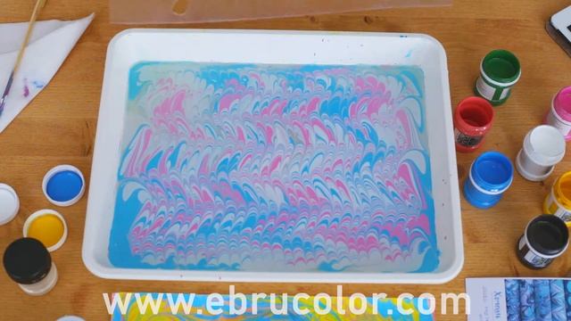 Как работать с трафаретом для Эбру.  Www.Ebrucolor.com