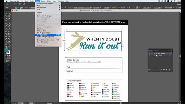How to outline fonts (make text a shape) in Adobe Illustrator смотреть онлайн