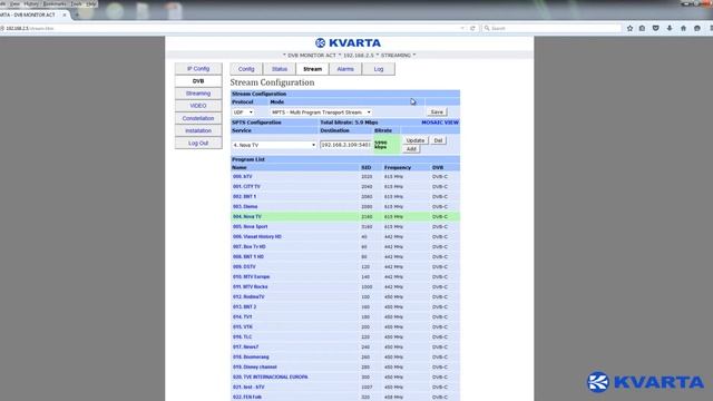 DVB Monitor C/T/T2 - monitoring and streaming - DVB MONITOR BY KVARTA смотреть онлайн
