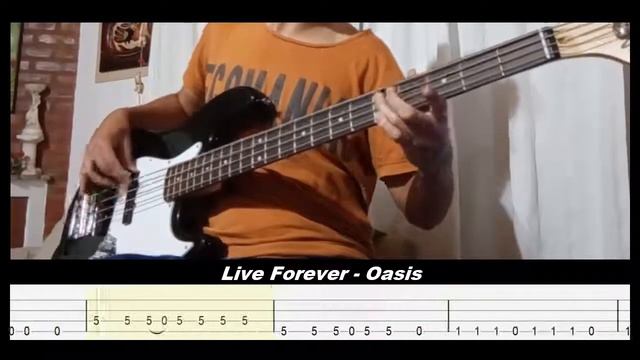 Oasis - Live Forever - (Bass cover with Tabs) смотреть онлайн