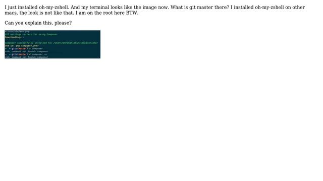 Apple: Terminal git:master after oh-my-zshell installation смотреть онлайн
