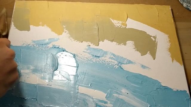 Простая абстрактная живопись. Абстракция маслом.Пляж. / Easy Abstract Painting. Beach