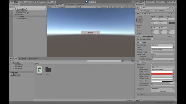 Changing the Button Color When the Mouse Hovers Over the Button in Unity смотреть онлайн