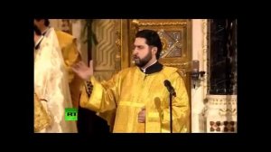 Молитва " Отче Наш." Рождественское богослужение в Храме Христа Спасителя .6 января 2015г.