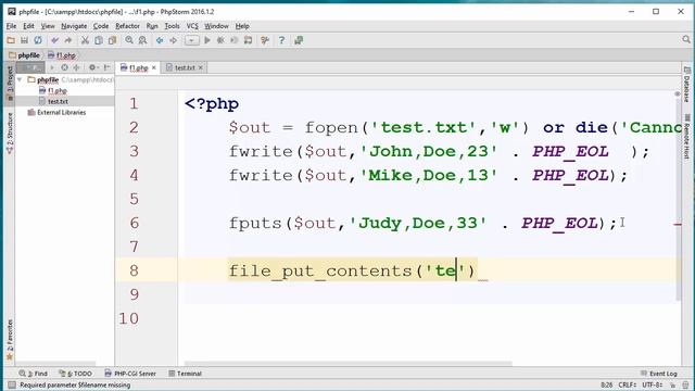 PHP Managing Files - Writing смотреть онлайн