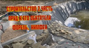 СТРОИТЕЛЬСТВО ПРУДА НА ДАЧЕ !!!! ПРУД И ЕГО ОБИТАТЕЛИ!!!! ФОРЕЛЬ, НИМФЕИ 2 ЧАСТЬ