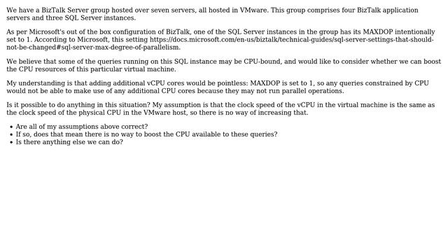 Databases: How can I provision more CPU from VMware when MAXDOP is set to 1? смотреть онлайн