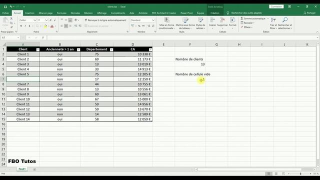 Trouver le nombre de cellule vide dans Excel - Fonction NB.Vide [Tutoriel] смотреть онлайн