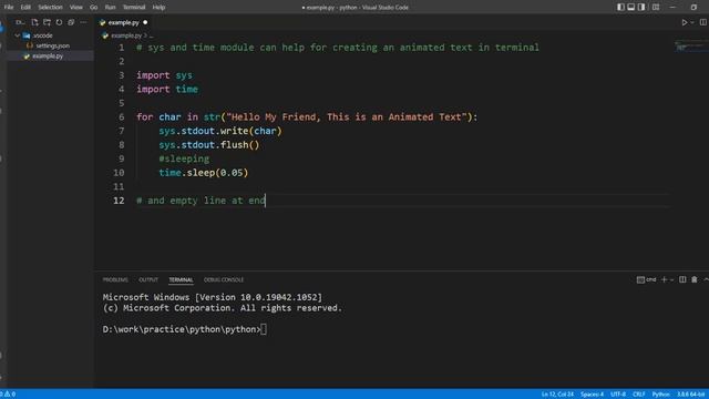 Python create animated text in terminal смотреть онлайн