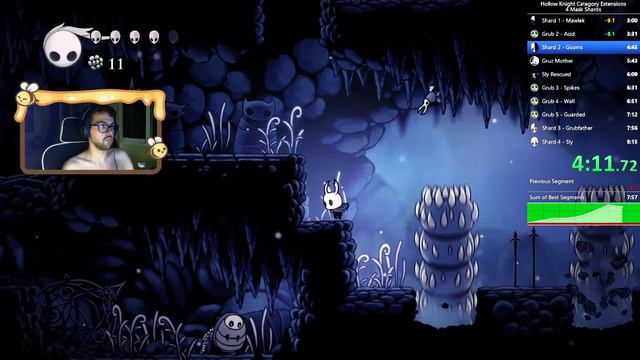 Hollow Knight 4 mask shards speedrun 8:03:82 смотреть онлайн