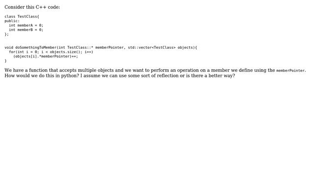 Python version of c++ pointer to member? смотреть онлайн