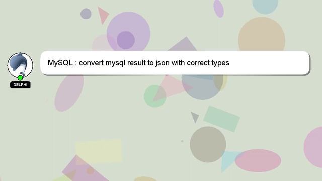 MySQL : convert mysql result to json with correct types смотреть онлайн