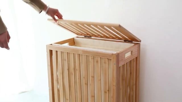 Корзина для белья из бамбука с крышкой Bambuchka KBK смотреть онлайн