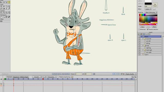 Animating: Freeze pose and Key Frames in Anime Studio смотреть онлайн